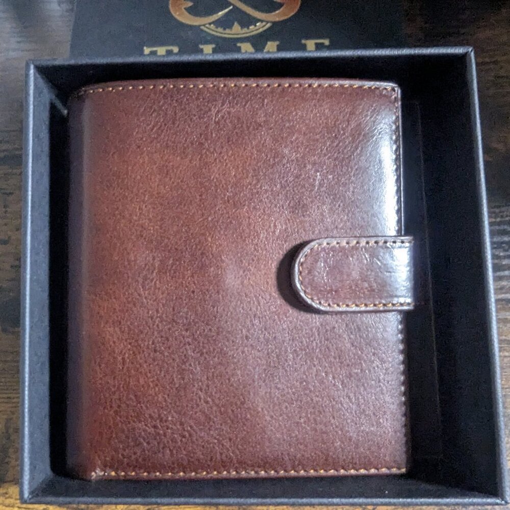Time Resistance Men's Leather Wallet - Minimalist Wallet Design
